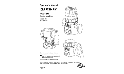 Craftsman Router 315.175341 User Manual