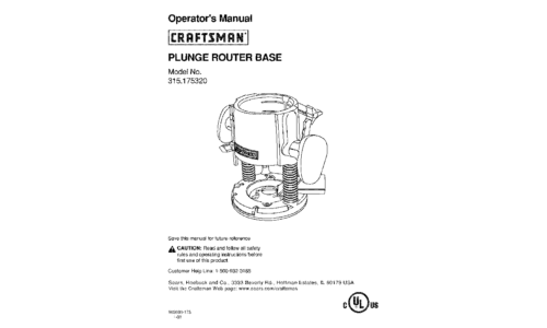 Craftsman Router 315.175320 User Manual