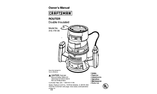 Craftsman Router 315.17513 User Manual