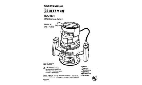 Craftsman Router 315.175 User Manual