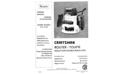 Craftsman Router 315 17470