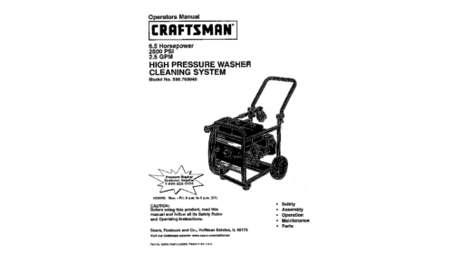 Craftsman Pressure Washer 580.76804 User Manual