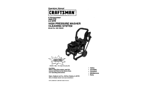 Craftsman Pressure Washer 580.768020 User Manual