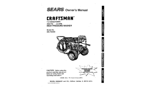 Craftsman Pressure Washer 580.763 User Manual