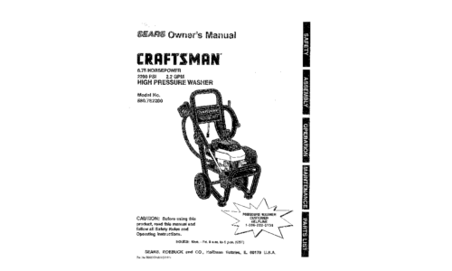 Craftsman Pressure Washer 580.7622 User Manual