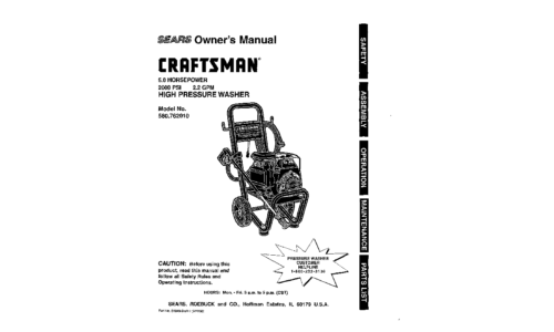 Craftsman Pressure Washer 580.76201 User Manual