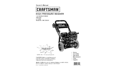 Craftsman Pressure Washer 580.753 User Manual