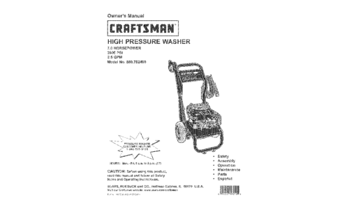 Craftsman Pressure Washer 580.7524 User Manual