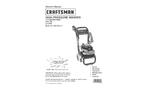 Craftsman Pressure Washer 580.75231 User Manual