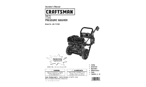 Craftsman Pressure Washer 580.7523 User Manual