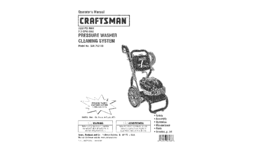 Craftsman Pressure Washer 580.75213 User Manual