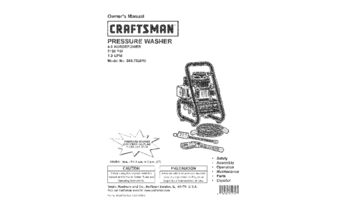 Craftsman Pressure Washer 580.75201 User Manual