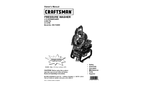 Craftsman Pressure Washer 580.752 User Manual