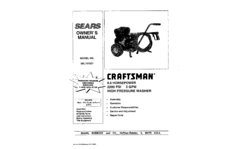 Craftsman Pressure Washer 580.751651 User Manual