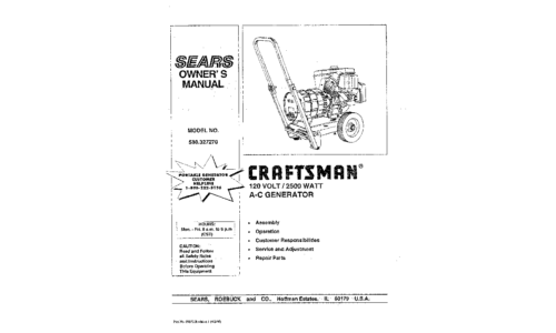 Craftsman Portable Generator 580.32727 User Manual