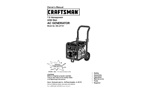 Craftsman Portable Generator 580.327141 User Manual