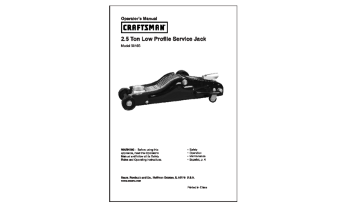 Craftsman Planer 50165 User Manual