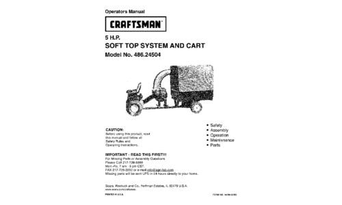 Craftsman Outdoor Cart 486.24504 User Manual