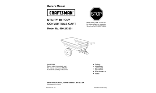 Craftsman Outdoor Cart 486.243201 User Manual