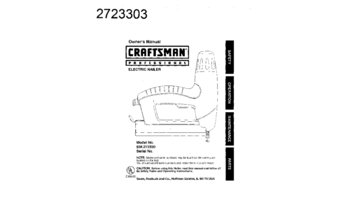 Craftsman Nail Gun 836.27233 User Manual