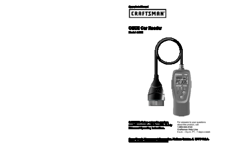 Craftsman Model Vehicle 14063 User Manual