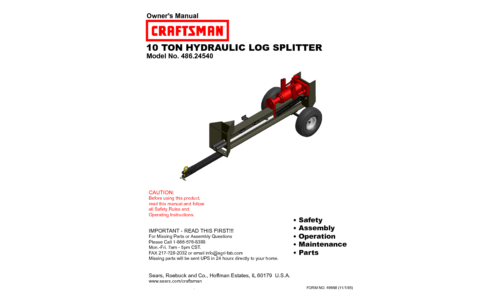 Craftsman Log Splitter 486.2454 User Manual