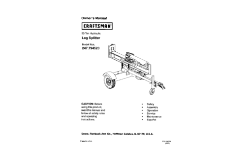 Craftsman Log Splitter 247.79452 User Manual