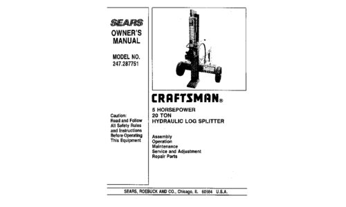 Craftsman Log Splitter 247.287751 User Manual