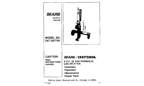 Craftsman Log Splitter 247.28775 User Manual