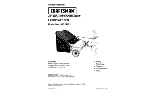 Craftsman Lawn Sweeper 486.24222 User Manual