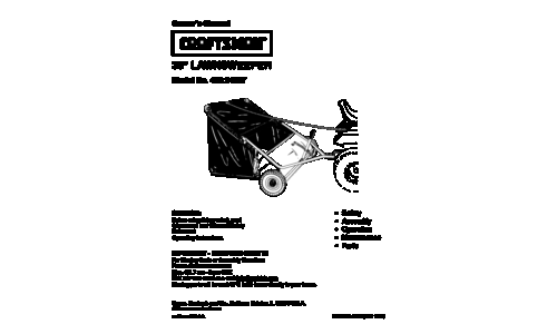 Craftsman Lawn Sweeper 486.24207 User Manual