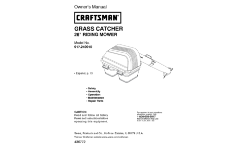 Craftsman Lawn Mower Accessory 917.24991 User Manual