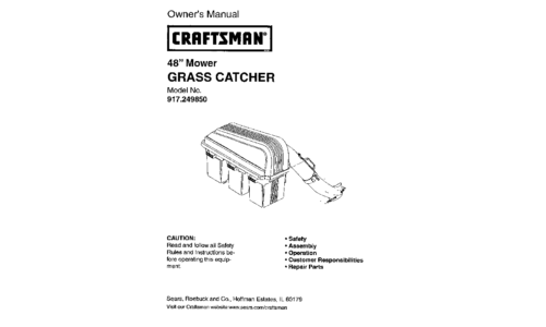 Craftsman Lawn Mower Accessory 917.24985 User Manual