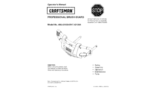 Craftsman Lawn Mower Accessory 486.421264 User Manual