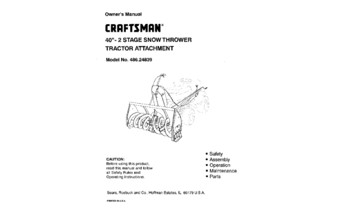 Craftsman Lawn Mower Accessory 486.24839 User Manual