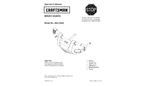 Craftsman Lawn Mower Accessory 486.24628 User Manual