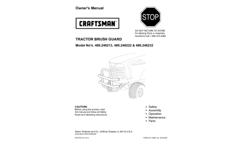 Craftsman Lawn Mower Accessory 486.246213 User Manual