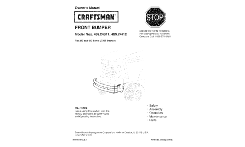 Craftsman Lawn Mower Accessory 486.24611 User Manual