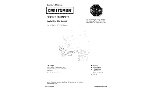 Craftsman Lawn Mower Accessory 486.24608 User Manual