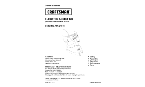 Craftsman Lawn Mower Accessory 486.24545 User Manual