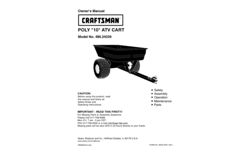 Craftsman Lawn Mower Accessory 486.24339 User Manual