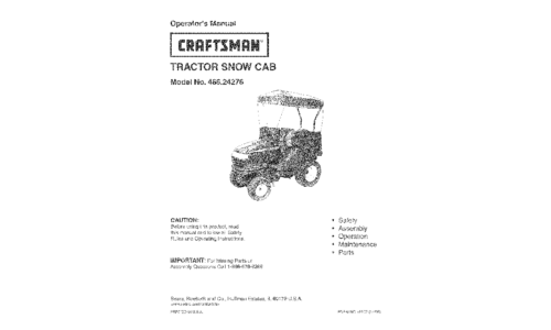 Craftsman Lawn Mower Accessory 486.24276 User Manual