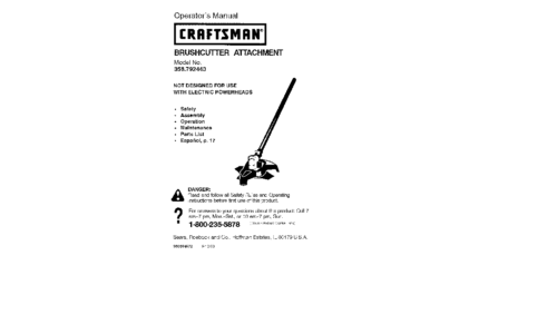 Craftsman Lawn Mower Accessory 358.792443 User Manual