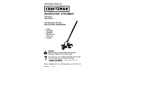 Craftsman Lawn Mower Accessory 358.792441 User Manual