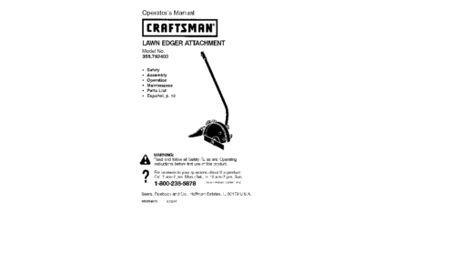 Craftsman Lawn Mower Accessory 358.792403 User Manual