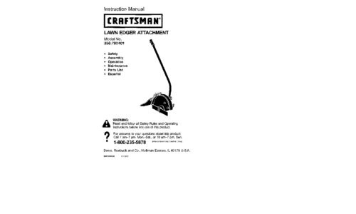 Craftsman Lawn Mower Accessory 358.792401 User Manual