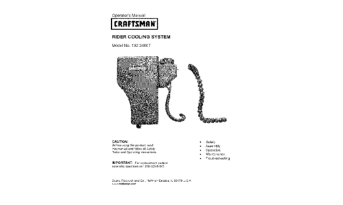 Craftsman Lawn Mower Accessory 132.24607 User Manual