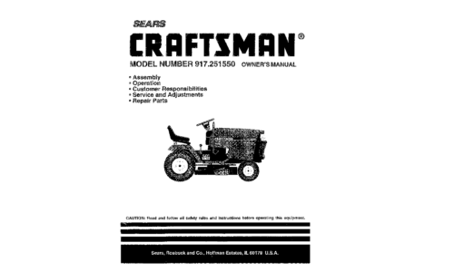 Craftsman Lawn Mower 917O251550 User Manual