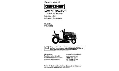 Craftsman Lawn Mower 917272673 User Manual