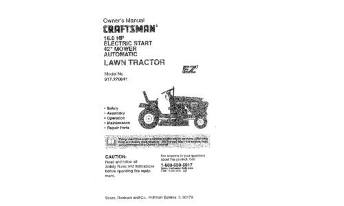 Craftsman Lawn Mower 917270841 User Manual